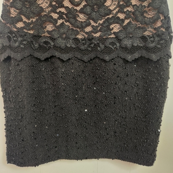 Joseph Ribkoff Dress Style 143447 Black Stretch Sequin Lace Dressy Size 8 - Picture 11 of 13